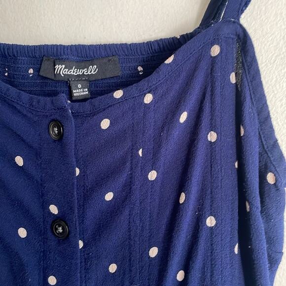 Madewell Ruffle-Strap Button-Front Dress in Polka Dot - Picture 9 of 16